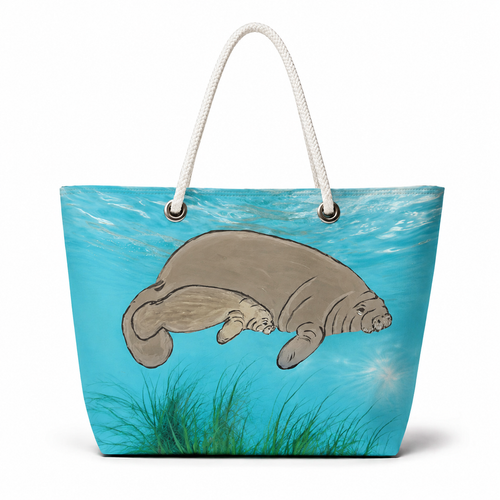 Realistic Manatee XL recycled sail tote