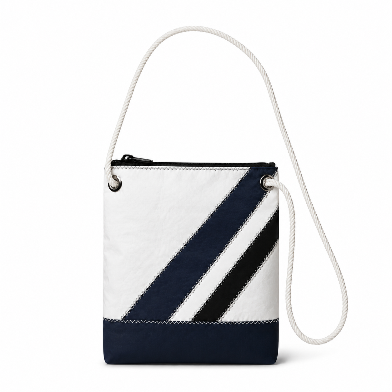 Regatta Diagonal Stripe Crossbody recycled sail bag