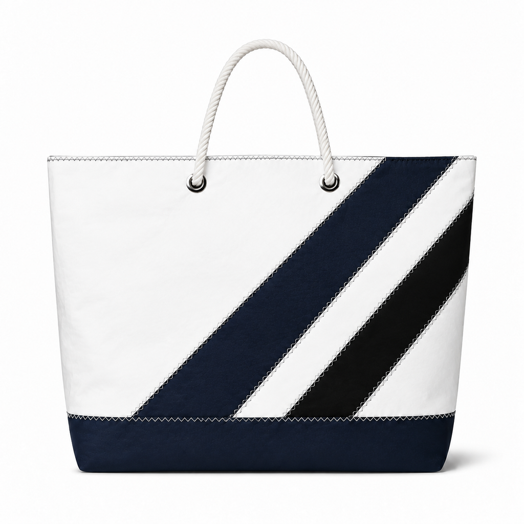 Regatta Diagonal Stripe Large recycled sail tote