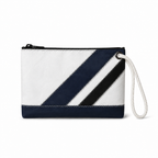 Regatta Diagonal Stripe Wristlet recycled sail bag
