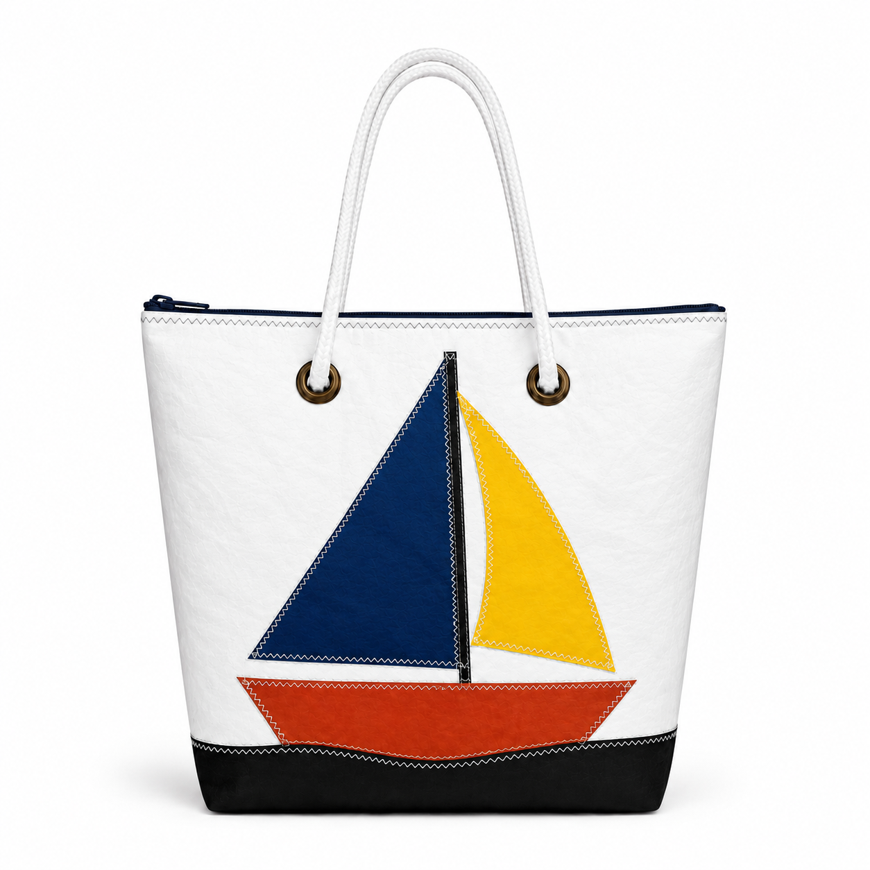 Regatta Sailboat medium recycled sail tote bag