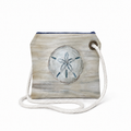 Recycled Sail Sand Dollar Tote Bag: Original Art Crossbody
