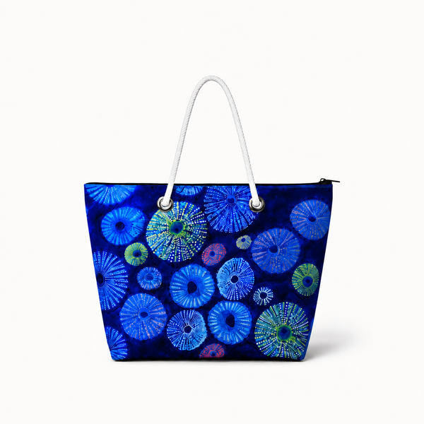 Sea Urchin Recycled Sail Bag | Original Coastal Art – Medium