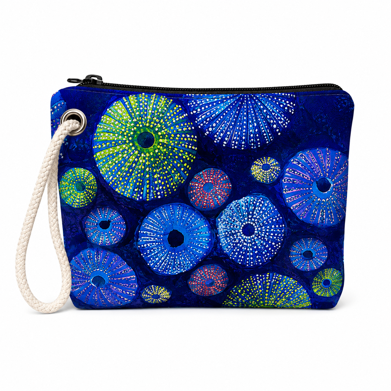 Sea Urchin wristlet recycled sail bag