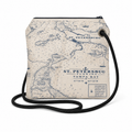 St. Pete Chart recycled sail crossbody bag with original St. Petersburg nautical chart artwork
