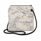 St. Pete Chart recycled sail crossbody bag with original St. Petersburg nautical chart artwork