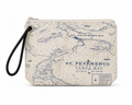 St. Pete Chart recycled sail wristlet with original St. Petersburg nautical chart artwork
