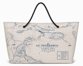 St. Pete Chart XXL recycled sail tote with original St. Petersburg nautical chart artwork