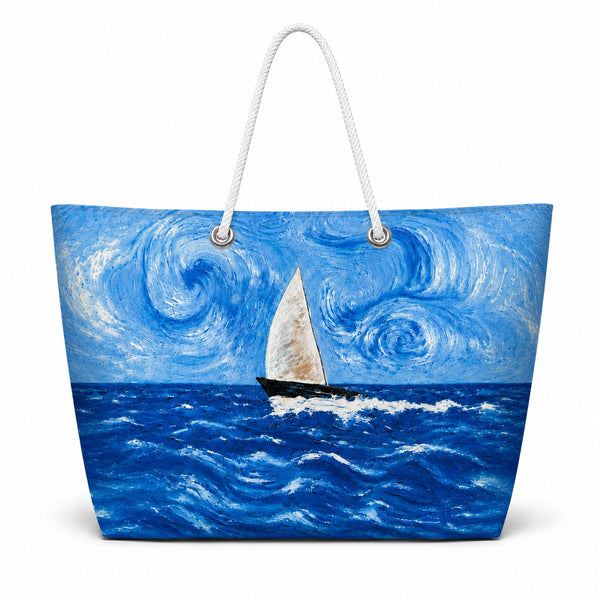 Starry Sailboat Recycled Sail Bag – Large