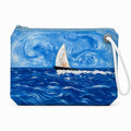 Starry Sailboat recycled sail Wristlet