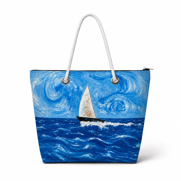 Starry Sailboat Recycled Sail Bag – Medium