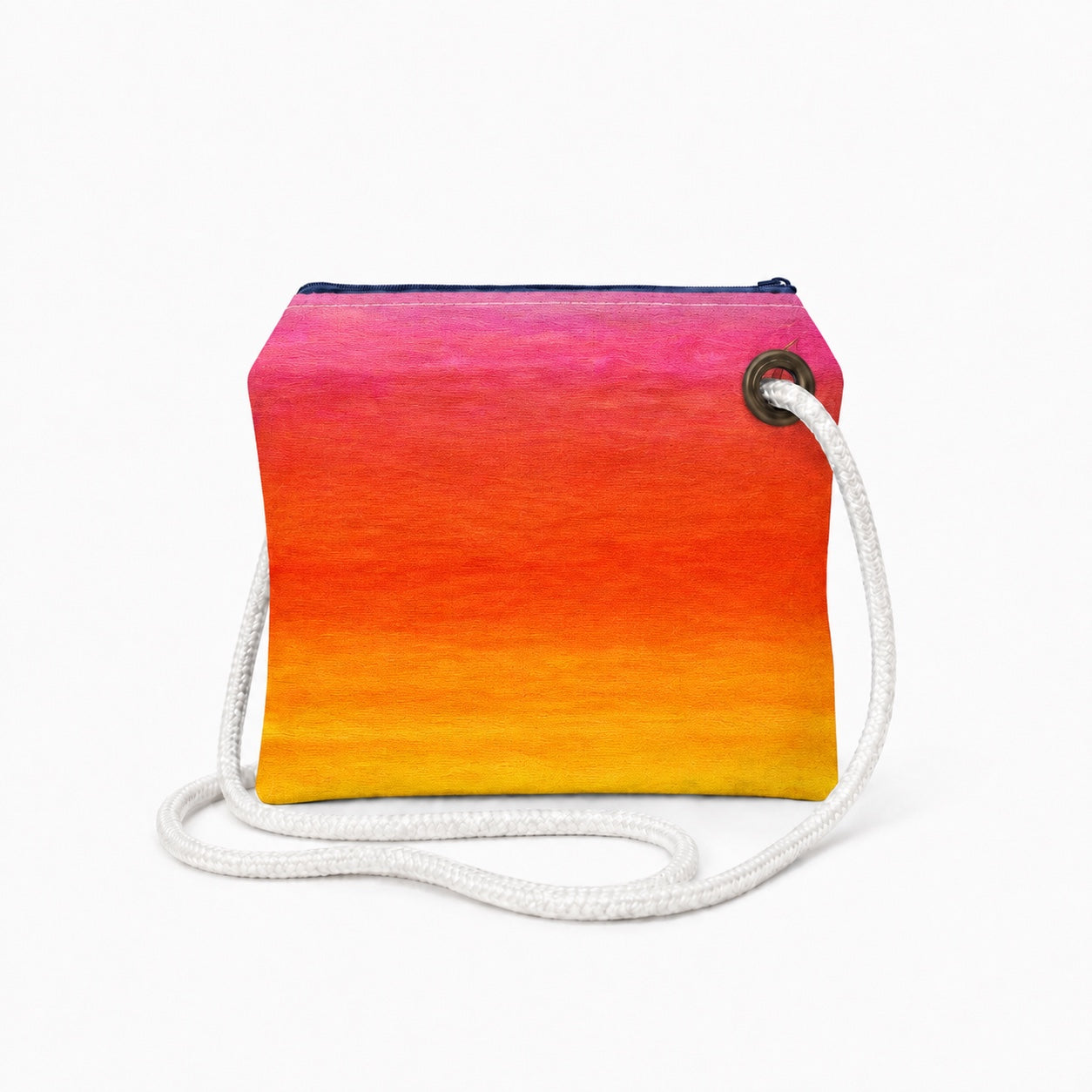 Sunset crossbody recycled sail bag with zipper closure