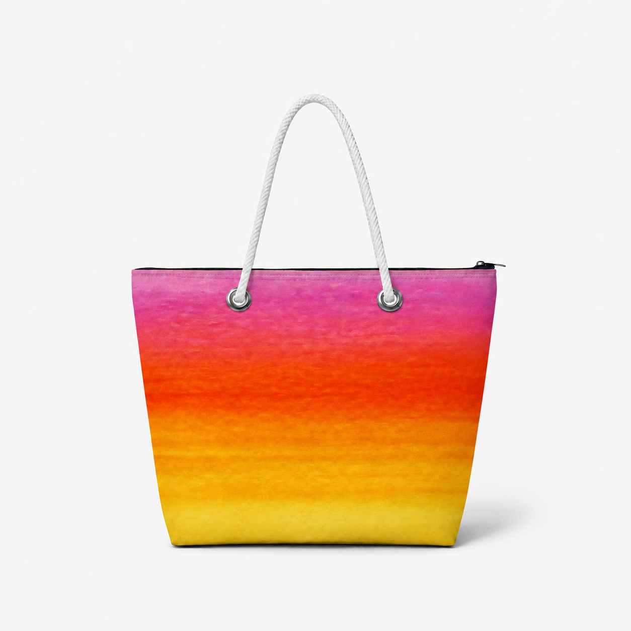 Sunset medium recycled sail tote bag with zipper closure