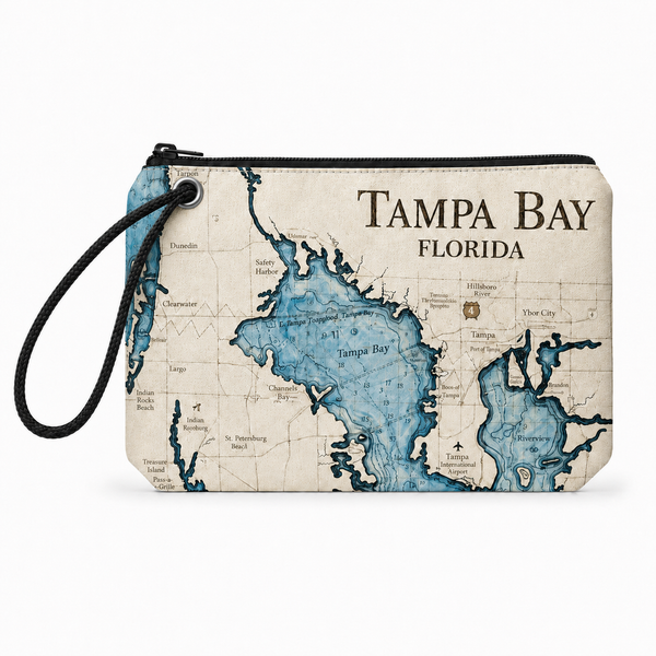 Tampa Bay Chart Recycled Sail Bag | Florida Nautical Art