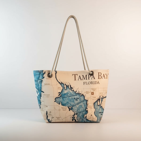 Tampa Bay Chart Recycled Sail Bags