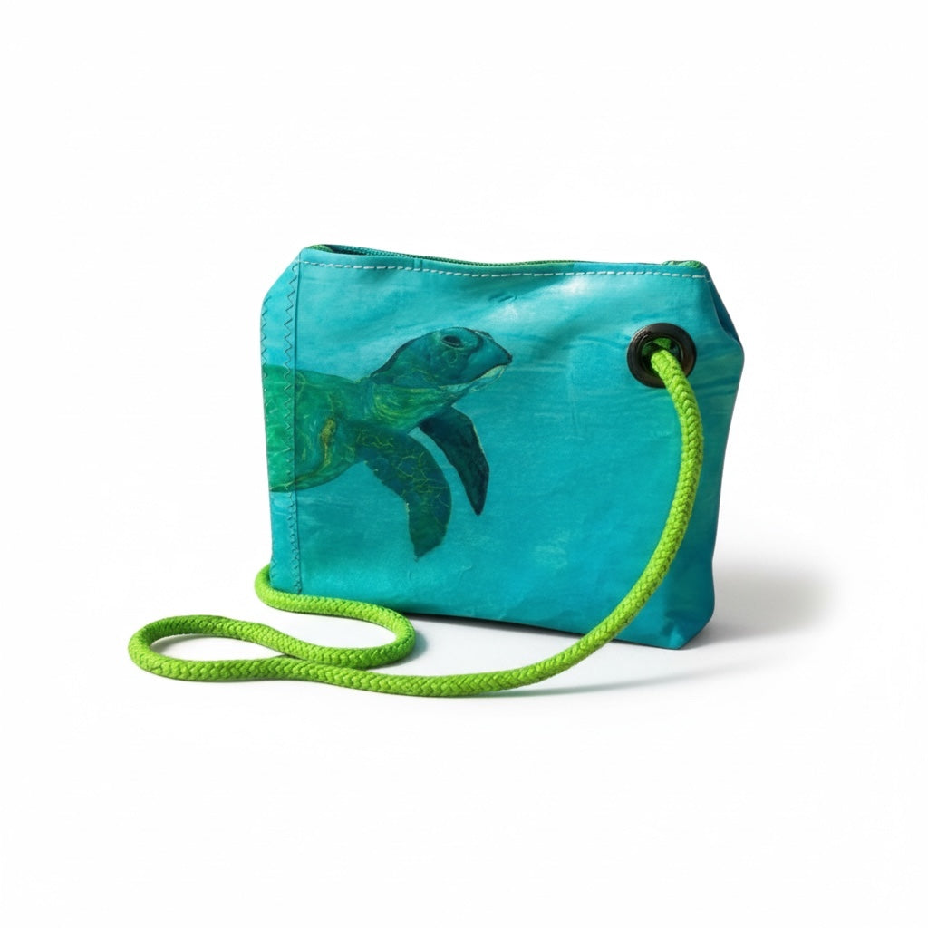 Original Sea Turtle Art Recycled Sail Tote Bag