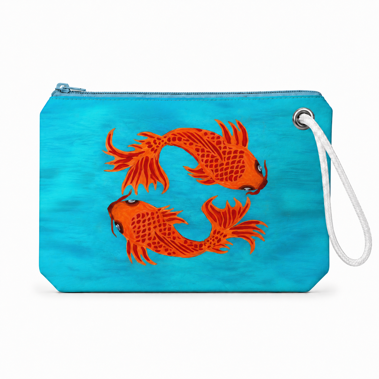 Two Fish recycled sail wristlet bag