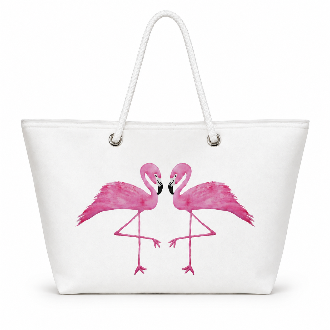 Two Flamingos large recycled sail tote bag handcrafted in Florida