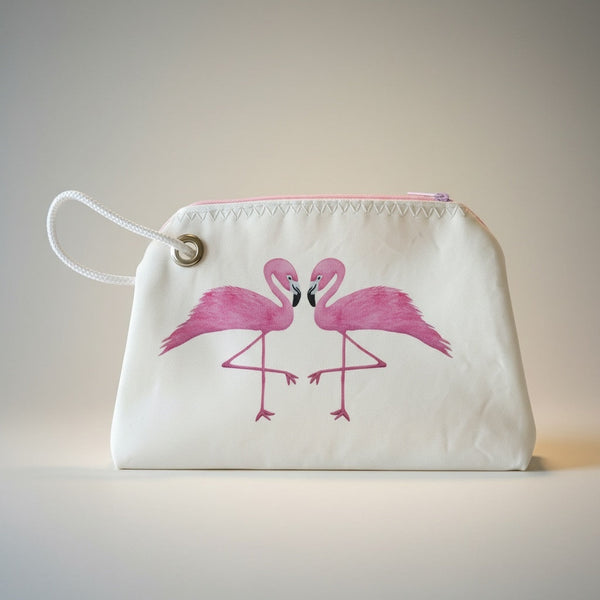 Two Flamingos Recycled Sail Bag | Original Florida Art