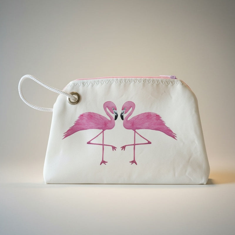 Two Flamingos Recycled Sail Bag | Original Florida Art