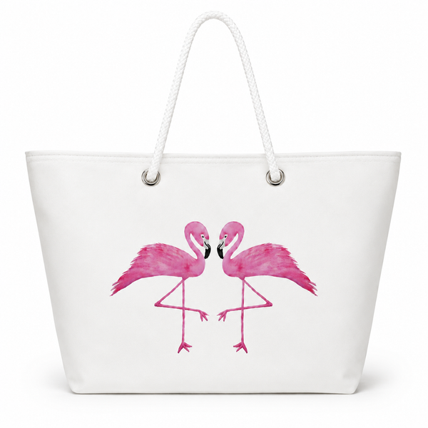 Two Flamingos Recycled Sail Bag | Original Florida Art – Large