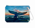 Whale Tail wristlet recycled sail bag with zipper closure
