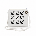 White Anchor recycled sail crossbody bag with original Florida EcoBags nautical artwork