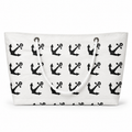White Anchor XXL recycled sail tote handcrafted in Florida with original nautical artwork