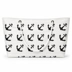 White Anchor XXL recycled sail tote handcrafted in Florida with original nautical artwork