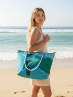 Original Sea Turtle Art Recycled Sail Tote Bag