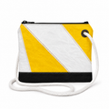 Yellow and white spinnaker recycled sail bag - Crossbody
