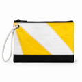 Yellow and white spinnaker recycled sail bag - Wristlet
