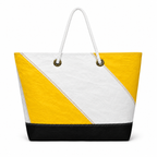 Yellow and white spinnaker recycled sail bag - XL