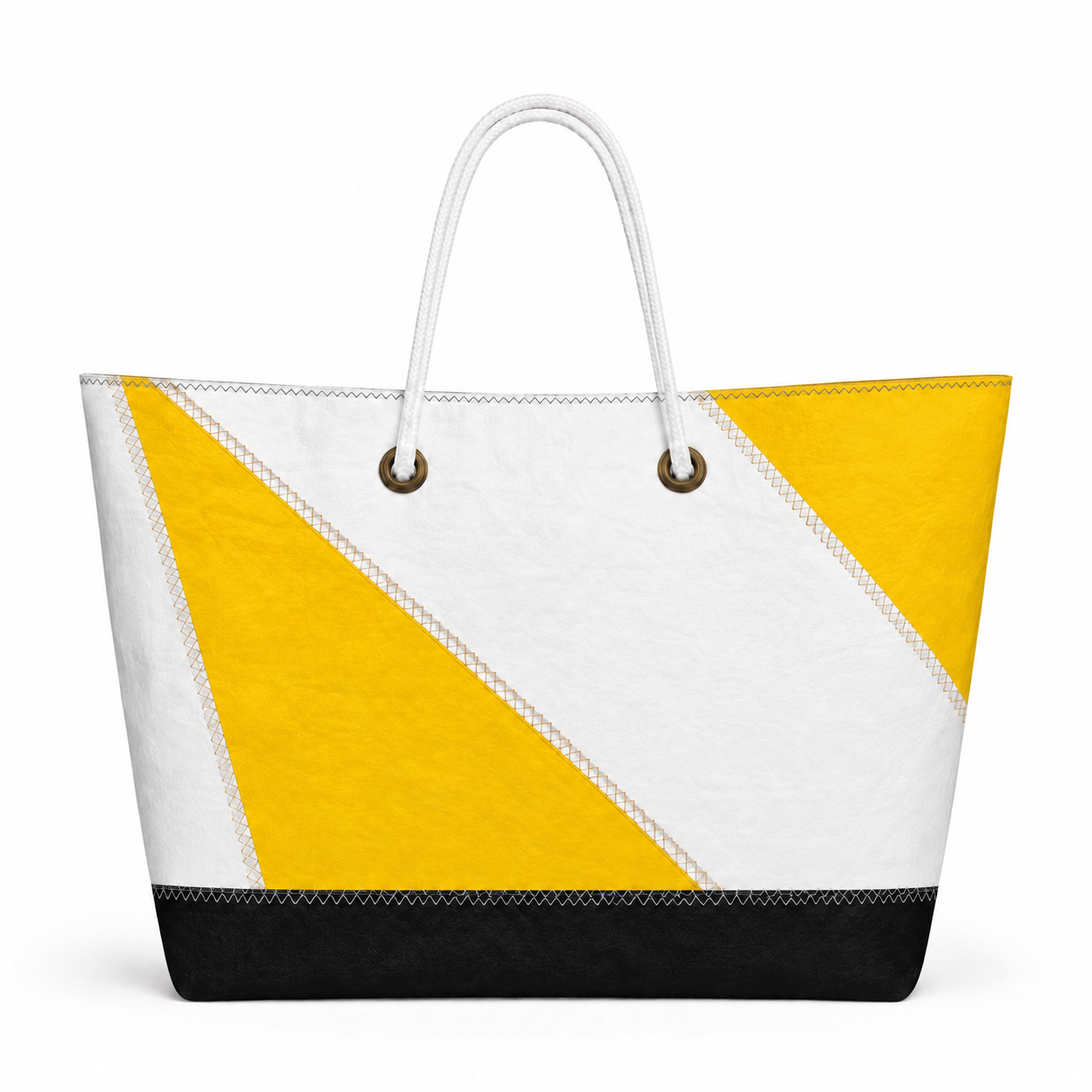 Yellow and white spinnaker recycled sail bag - XXL